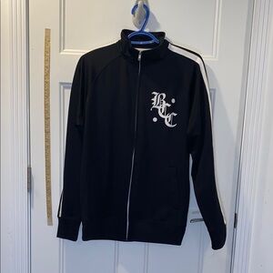 Black Lightweight Jacket with Sporty Stripes
